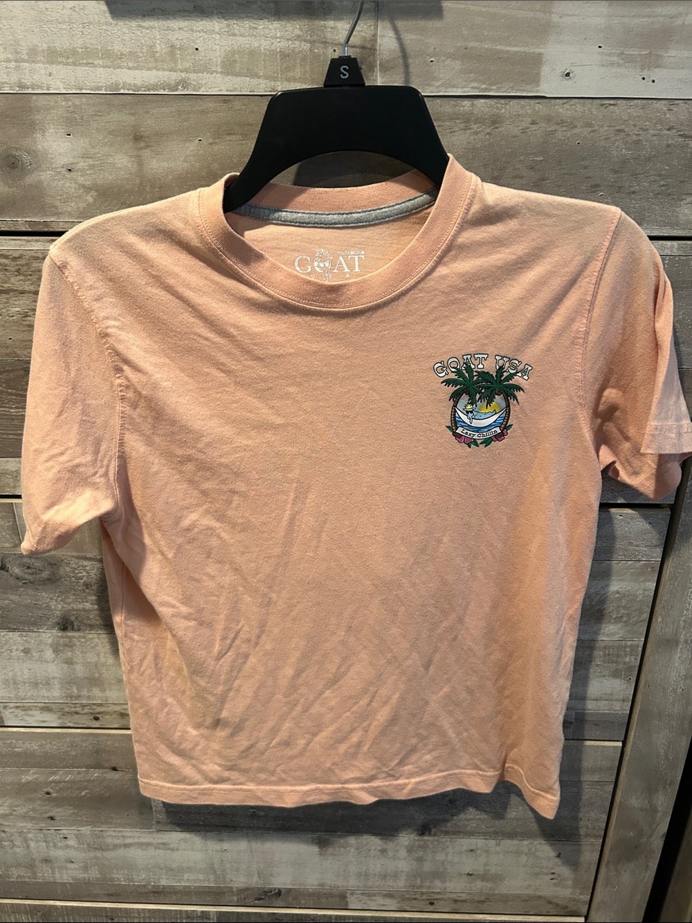 GOAT Pale Peach Short Sleeve Graphic Tee for Kids